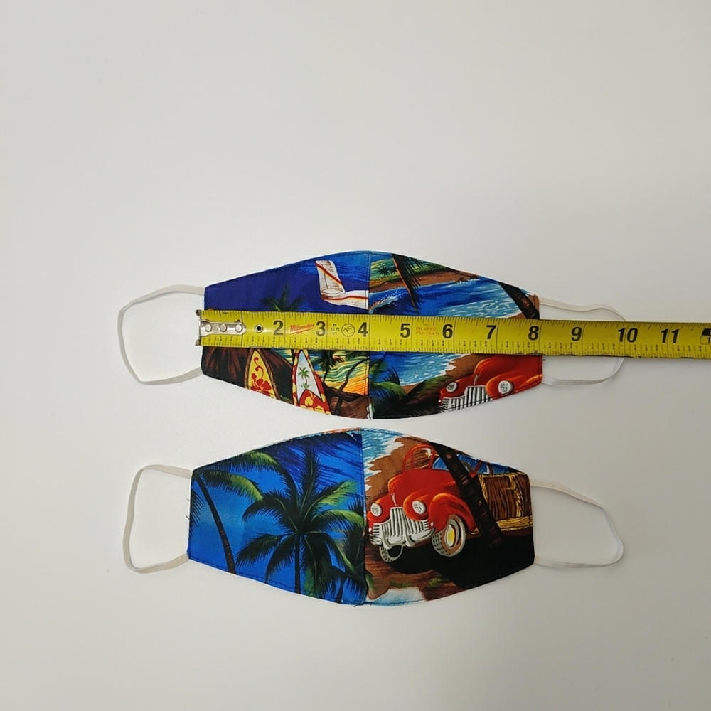 2 Pcs Handmade Hawaii Aloha Face Mask - Picture 3 of 4